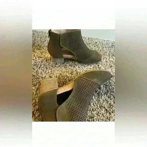 EARTH open-toe shootie brown leather ankle bootie sixe 9w - Picture 10 of 10